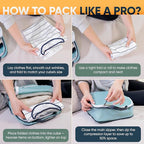 TRIPPED XL Compression Packing Cubes — 7-Piece Set for Checked Luggage | Extra-Large (15.7"×11"×4") + Large + Small + Tube + 