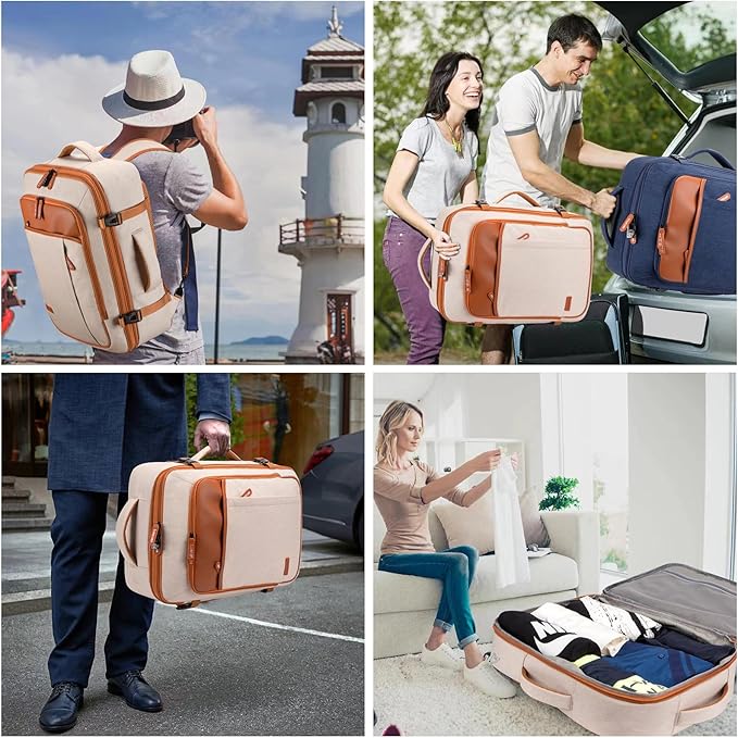 Lumesner Carry on Travel Backpacks, Extra Large 40L Flight Approved Bag for Men & Women,Expandable Suitcase Backpack With 4 P