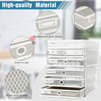 Zhanmai 2 Pack White Desk Organizer with Drawer Total Wire Mesh Storage Tray Multifunctional Paper Sorter File Stand for Home