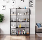AWTATOS Wire Cube Storage Organizer, Closet Organizers and Storage, Metal 12 Cube Storage Shelves Bookshelf, Portable Closet 