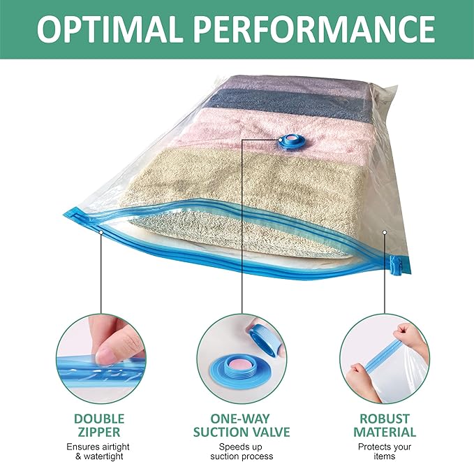 Vacuum Storage Bags with Electric Pump, Space Saver Vacuum Seal Bags with Pump, Sealer Compression for Clothes, Comforters, B