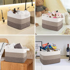 OIASKET Storage Baskets for Organizing, Woven Baskets for Shelves, Rectangle Decorative Organizer for Storage Clothes, Toy, B