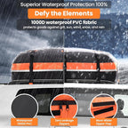 Sailnovo Car Rooftop Cargo Carrier 15 Cubic Feet, Waterproof 1000D PVC Car Roof Bag with Anti-Slip Mat, Combination Lock, Storage Bag, Door Hooks & Tie-Down Strap fit Vehicle with/Without Luggage Rack