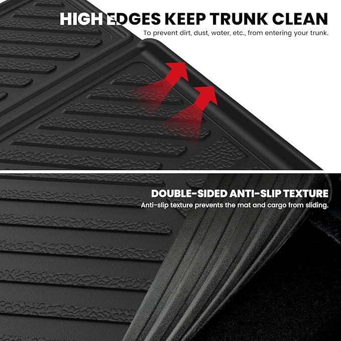 LASFIT Trunk Mat with Backrest Mat 2021-2026 for Chevrolet Chevy Suburban/GMC Yukon XL (Only Yukon XL, Not Fit Yukon)/Cadillac Escalade ESV (Only Escalade ESV, Not Fit Escalade)