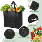 20 Pcs Insulated Shopping Bags for Groceries with Zipper & Handles, Large Foldable Cooler Bags for Hot & Cold Food