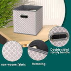 Fabric storage bins Cubes, Fabric Cube Organizer with Handle, Foldable Cube Bins for Cloth or Accessary Storage, 11x11x11, Se