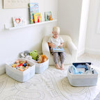 NaturalCozy Storage Baskets 16.8”x13”x7.6” Cotton Rope Woven Baskets for Organizing 3-Pack | Toy Storage Bins | Basket for Sh