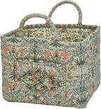 Boho Fabric Storage Basket, Large Capacity Laundry Basket, 12.2'' x 10.23'' x 10.23'' Collapsible Laundry Hamper with Easy Ca