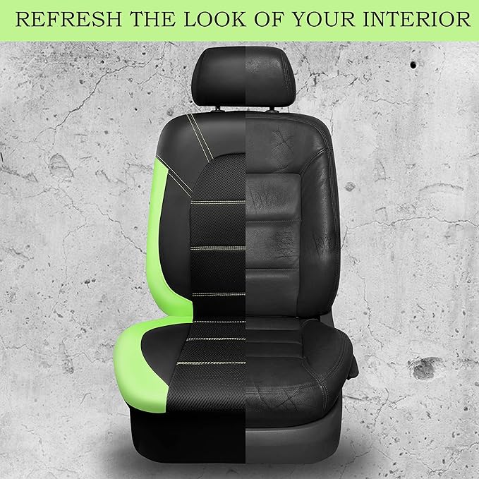 CAR PASS Leather Car Seat Covers Front Seats only, with Air Mesh Front Seat Covers Breathable, Cool Automotive Seat Covers 2 