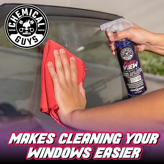 Chemical Guys HydroView Ceramic Glass Cleaner & Coating - Cleans & Adds Hydrophobic Protection, Car Window Cleaner for Glass,