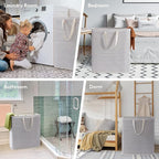 Lifewit 2 Pack Laundry Basket 100L Each, Collapsible Clothes Hamper with Reinforced Handles, Freestanding Waterproof Design f