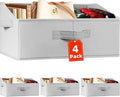 Criusia Closet Organizers Bins 4 Pack - Large Collapsible Shelf Organizer with Handles - Fabric Trapezoid Home Organization a