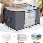 Fab totes Storage Bags,Clothes Blanket Storage Bins Foldable Closet Organizers with Reinforced Handle for Home Dorm Storage a