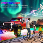 Nilight 4Pcs Car Underglow Neon Accent Strip Lights 256 LEDs RGBIC Multi Color DIY Sound Active Function Music Mode with APP Control and Remote Control Underbody Light Strips, 2 Years Warranty