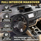 Black Bling Car Accessories Set - 27 Pieces Car Interior Kit with Rhinestone Steering Wheel Cover, Diamond License Plate Frame, Phone Holder, Coaster & Hook, Great Gift for Drivers