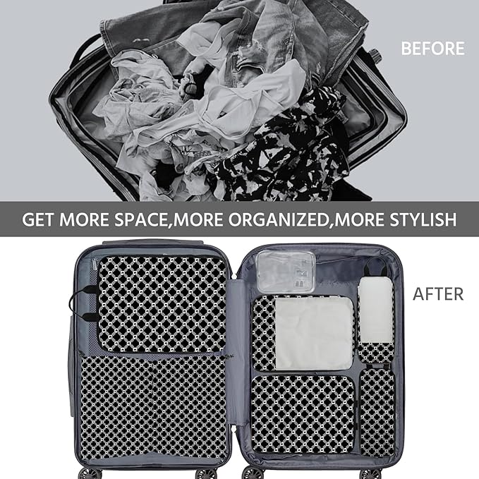 7 Pcs Compression Packing Cubes for Travel, Waterproof Suitcase Luggage Backpack Organizer with Toiletry Bag Travel Essential