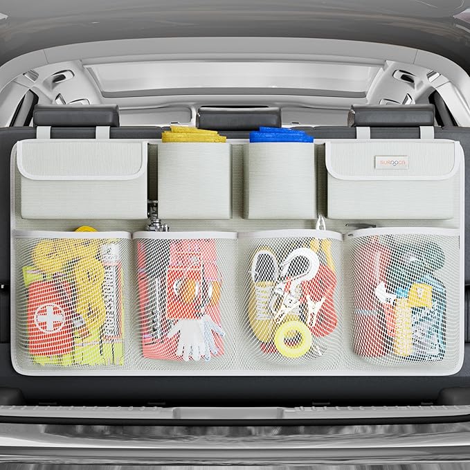 SURDOCA Car Trunk Organizer, LARGE CAPACITY(43 x 19 in) Car Storage Bag with 8 Pockets, 7X Upgraded Trunk Storage Organizer for Car, SUV, Truck, MPV