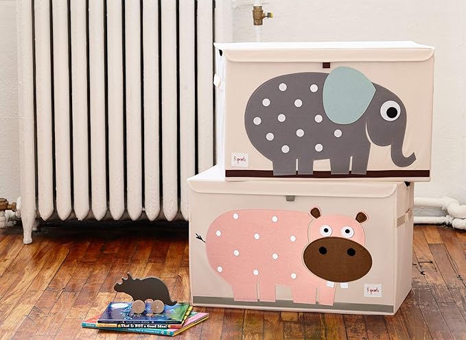 3 Sprouts Large Toy Chest for Kids with Lid and Handles - Collapsible Toy Storage Bin/Trunk/Box/Basket Organizer for Boys & G