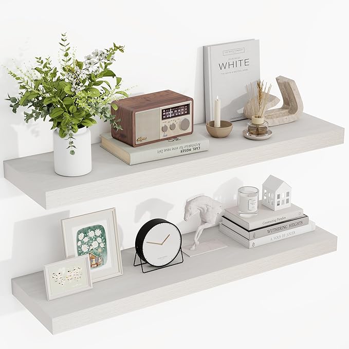 36 Inch Floating Shelves, 36"x9.25"x1.5" Inch Deep Floating Shelves for Wall, Wooden Shelves for Bathroom, Bedroom, Living Ro