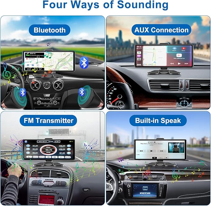 Carplay Screen for Car,10.26" HD IPS Wireless Portable car Stereo for Apple Carplay&Android Auto,Car Audio Receivers with 4K 