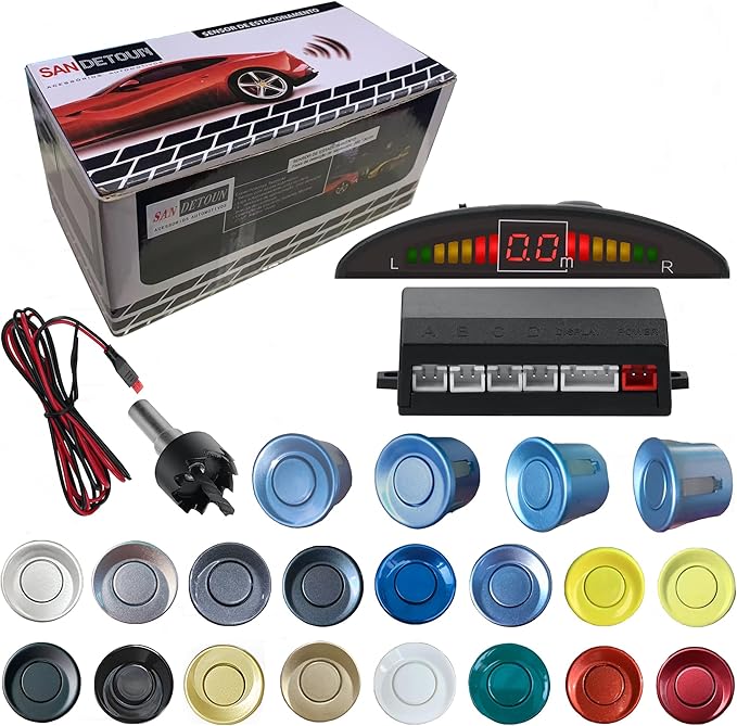 Parking Sensor Kit Backup Sensor Kit Reverse Sensor for Car 18 Color Options for Probes Adjustable Alarm Volume Professional 