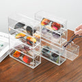2 Pack Desktop Organizers of 8 Storage Drawers, Clear Acrylic Glasses Storage Drawers Organizer Office Desk Organizer for Van