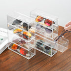 2 Pack Desktop Organizers of 8 Storage Drawers, Clear Acrylic Glasses Storage Drawers Organizer Office Desk Organizer for Van