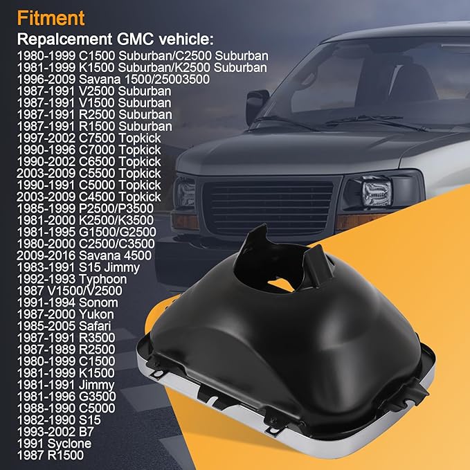 42437 Headlamp Bucket Mounting Kit Replacement for 5 x 7 Headlight Fit for GMC/Chevrolet/Oldsmobile/Buick/Pontiac Specified M
