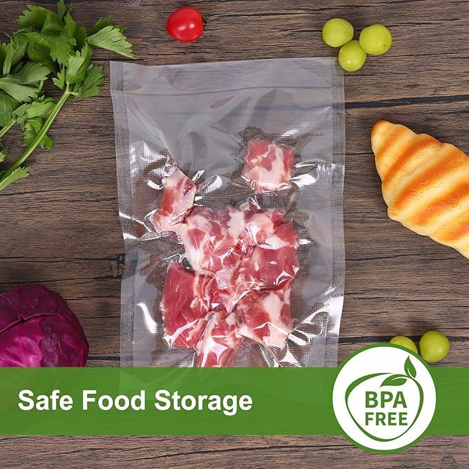 Moretoes 200pcs Vacuum Sealer Bags, Food Saver Bags Quart 8" x 12", BPA Free, Pre-cut Commercial Grade Vac Bags for Food Stor