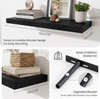Fun Memories Floating Shelves for Wall, 30 Inch Long Floating Shelves Set of 2, 30 x 10 Wooden Shelves for Wall, Large Storag