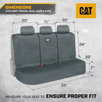 CAT Flexfit™ Gray Rear Seat Cover for Car, SUV, & Truck - Durable Canvas Material Back Car Seat Covers 60/40 Split Bench Prot