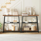 HOOBRO Floating Shelf and Console Table Bundle, Wall Mounted Shelf Set of 2, Small Entryway Table with Storage Shelves, BF80B