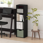 Furinno PASIR Book Shelf, 4-Tier Bookcase, Modern Standing Bookshelf, Open Storage Shelf, 9 x 12 x 42 Inches, for Home Office