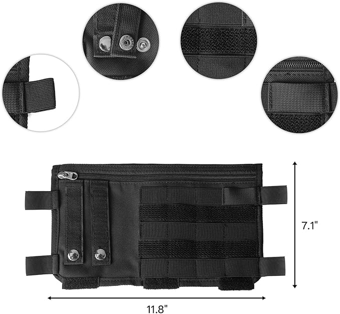 Car Sun Visor Organizer, Double Sided Visor Organzier with Card Pouch for Cars, Trucks, Vans, Multi-Functional Sunglass Holder, Tactical MOLLE Accessories, 2-Pack