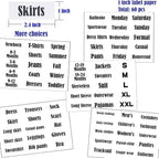 32 Pack White Clothing Rack Size Dividers Plus 75 Labels (1 Inch) and 30 Large Blank Labels, Large Rectangular Clothing Close