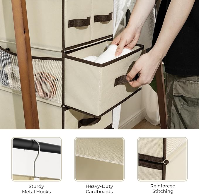 GRANNY SAYS Hanging Closet Organizers and Storage 6 Shelves, Closet Hanging Organizer with 5 Drawers, 6 Side Pockets Hanging 