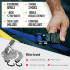 FORTEM Ratchet Straps, Tie Down Strap Set 1650lb Break Strength, 4 Pack 15ft x 1in, 4 Soft Loops, Moving Straps Tie Downs, Cargo Cam Buckles for Trucks, Carry Bag, for Men