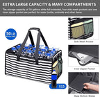Muzale Extra Large Utility Tote Bag with Wire Frame Reusable Grocery Bags Foldable Heavy Duty Shopping Bags for Groceries Collapsible Totes with Handles for Carrying Heavy Loads Storage Car Trunk