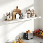 55 Inch Floating Shelves, 8 Inch Deep Floating Shelves for Wall, Hanging Shelf with Invisible Brackets, Deep Shelves for Bath