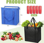 20 Pcs Insulated Shopping Bags for Groceries with Zipper & Handles, Large Foldable Cooler Bags for Hot & Cold Food