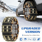 LILYPELLE Upgraded Snow Chains 8 Pack, Tire Chains for Cars/SUVs/Pickup Trucks, Emergency Anti Slip Tire Traction Chains for 