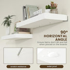 Deep Floating Shelves | 36 Inch White Floating Shelves Set of 2 | 12 Inch Deep Rustic Wood Shelves for Wall | 36" W x 12" D W