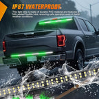 Nilight 48 Inch Truck Tailgate Strobe Light Strip Tail Emergency Bar Rear Window Warning Lamp Ultra-Bright Double Row 288 LED for Pickup Trailers Construction Vehicles Car SUV, Green White