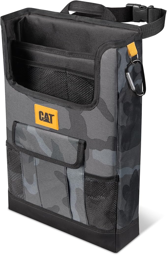 CAT® Car Seat Organizer for Cars Trucks SUVs, Removable Portable On-The-Go, Securely Attaches to Front or Rear Seats, Adjustable Straps, Car Accessories Compact Caddy for Travel Driving - Urban Camo