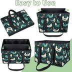 Reusable Grocery Bags Heavy Duty Shopping Bags Foldable Large Tote Bags with Long Handles & Hard Bottom