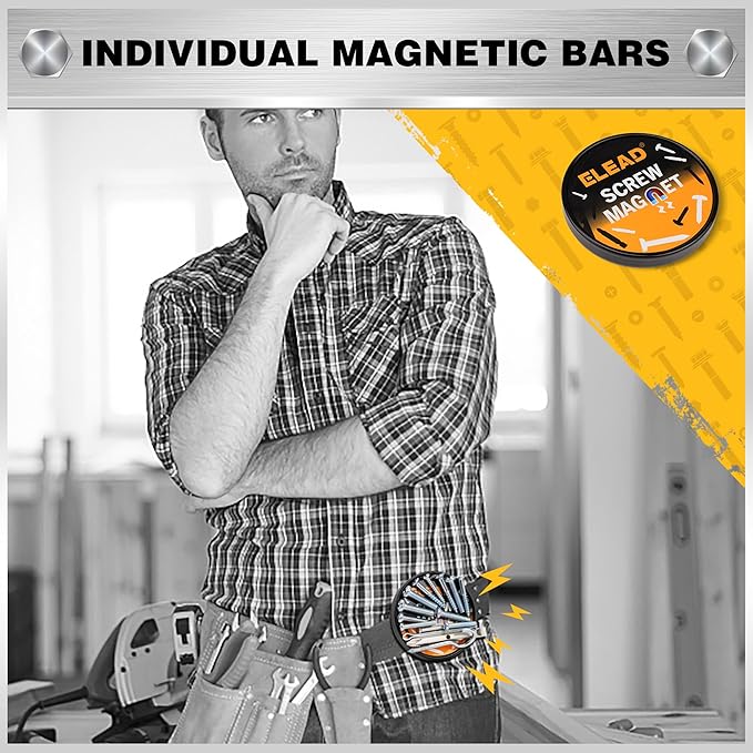 ELEAD 9-Piece 12" Magnetic Tool Holder Storage Organizer - Wall Mount Rack Garage Organization Power Magnet Hanger Workbench 
