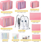 All-in-One 22 Pcs Packing Cubes for Travel Essentials –Includes Cubes,toothbrush covers，Silicone Bottle Cover,zipper bags, Ma