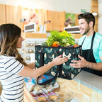Reusable Grocery Bags Heavy Duty Shopping Bags Foldable Large Tote Bags with Long Handles & Hard Bottom