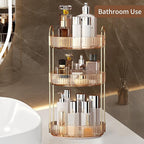 YCIA&DONE 360 Rotating Makeup Organizer and Storage for Vanity Countertop 3 Tiers, High Capacity Cosmetic Skincare Perfume Or