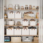 StorageWorks Closet Storage Bins, Storage Baskets for Shelves, Closet Organizers and Storage Bins with Metal Frame, Handles, 
